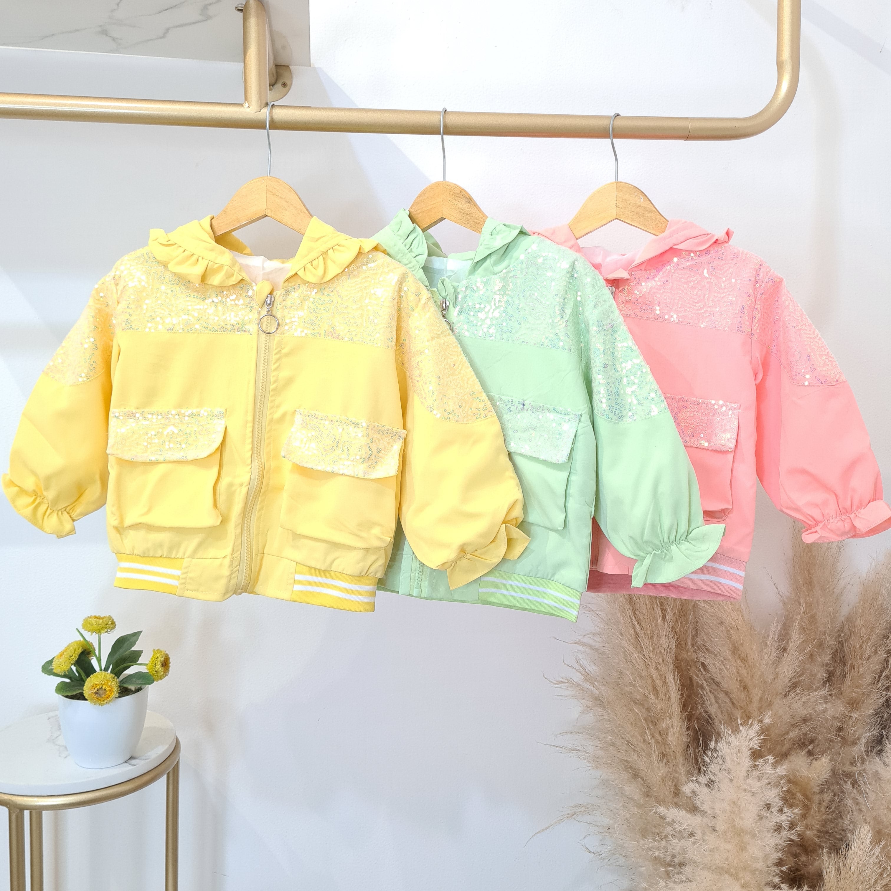 [340330-V1] - Atasan 3D Jaket Hoodie Anak Perempuan - Motif Rear Wing