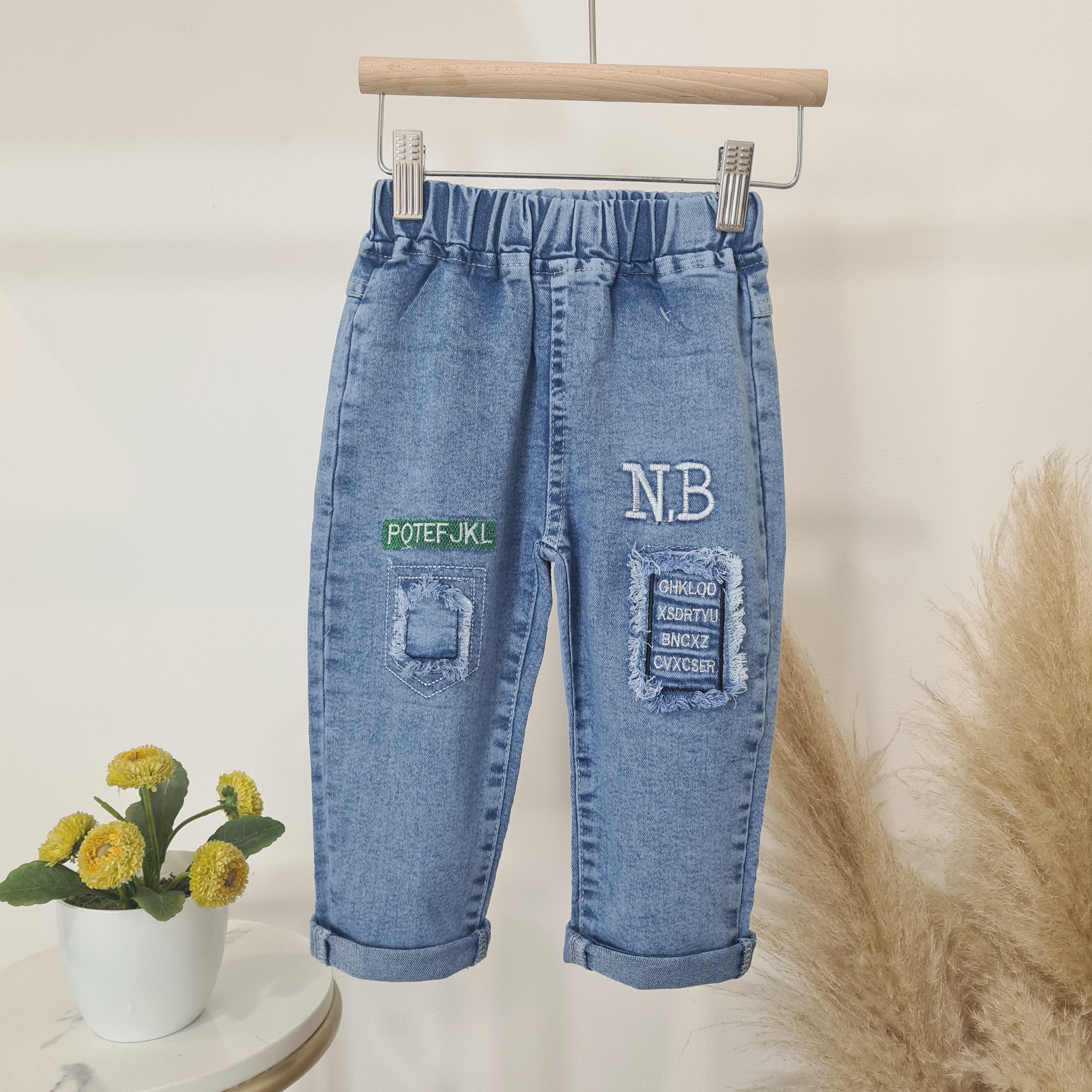 [119367-V1] - Bawahan Celana Panjang Jeans Anak Perempuan - Motif Torn Bread