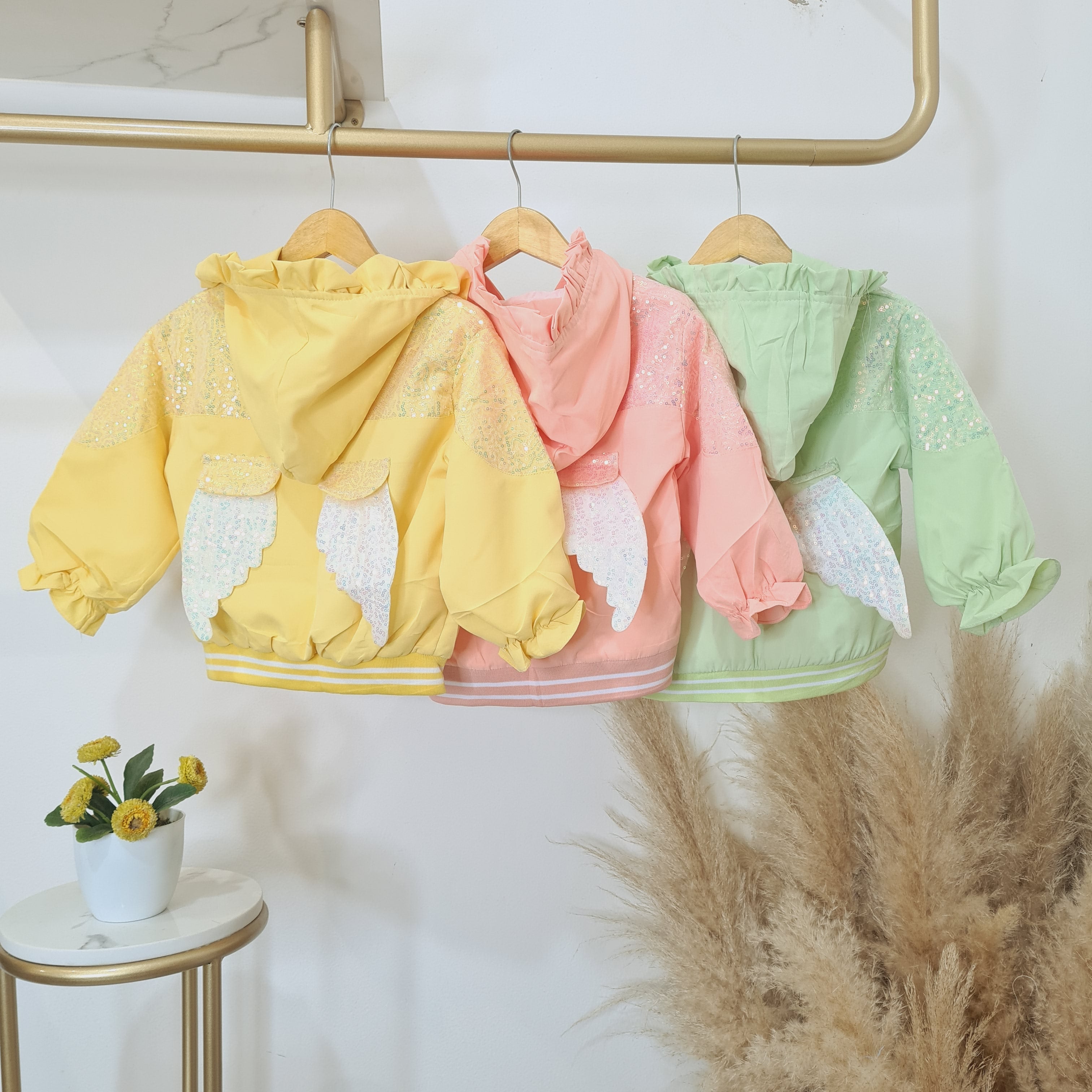 [340330-V1] - Atasan 3D Jaket Hoodie Anak Perempuan - Motif Rear Wing