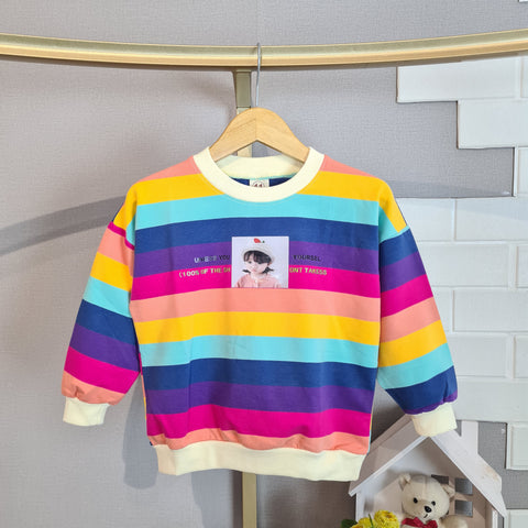 [A02-SW01] - Baju Sweater Lengan Panjang Anak Usia 1-4 Tahun Perempuan Cewek Laki Laki Cowok - Atasan Animal Rainbow - BABYHOKI STORE