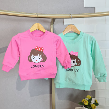[102436] - Baju Atasan Sweater Fashion Import Anak Perempuan - Motif Girl Love
