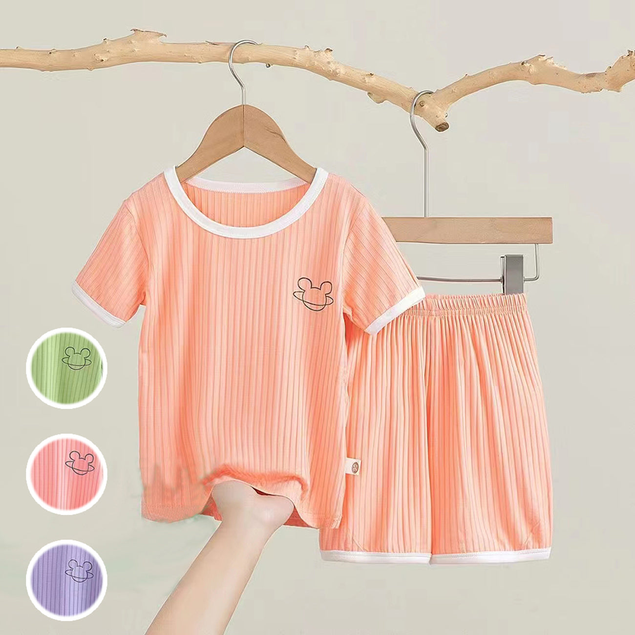 [225833] - Baju Setelan Homewear Kaos Lengan Pendek Bawahan Pendek Fashion Anak Cowok Laki Laki - Motif Drawing Line - BABYHOKI STORE
