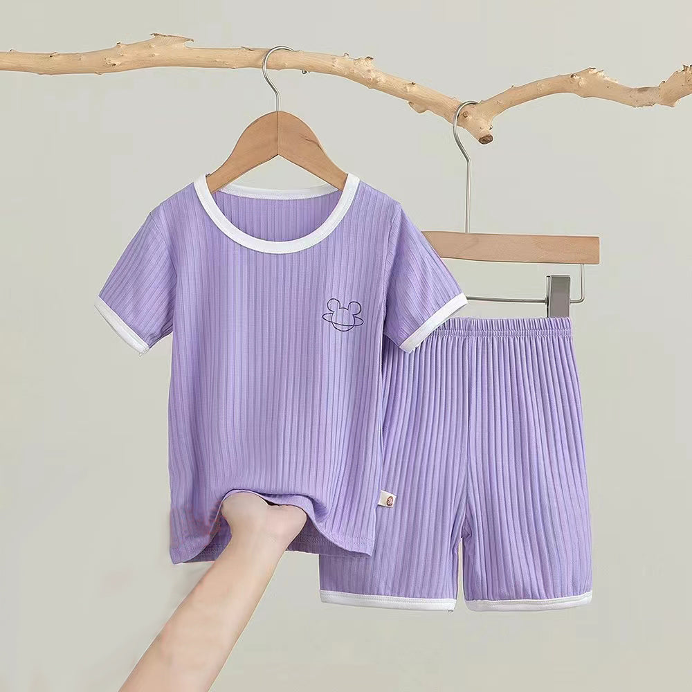 [225833] - Baju Setelan Homewear Kaos Lengan Pendek Bawahan Pendek Fashion Anak Cowok Laki Laki - Motif Drawing Line - BABYHOKI STORE