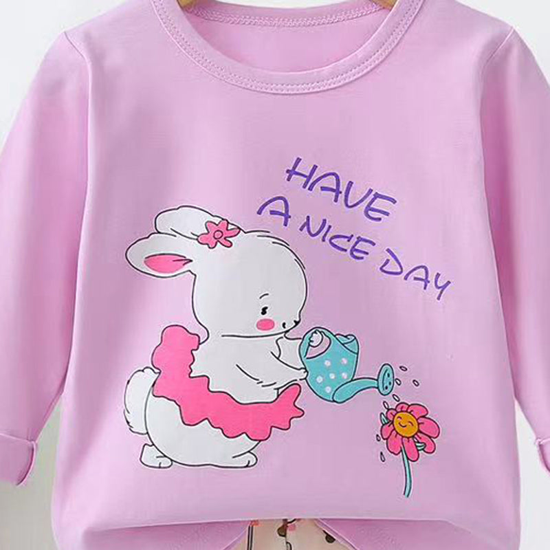 [225835] - Baju Setelan Tidur Piyama Fashion Anak Cewek - Motif Nature Rabbit