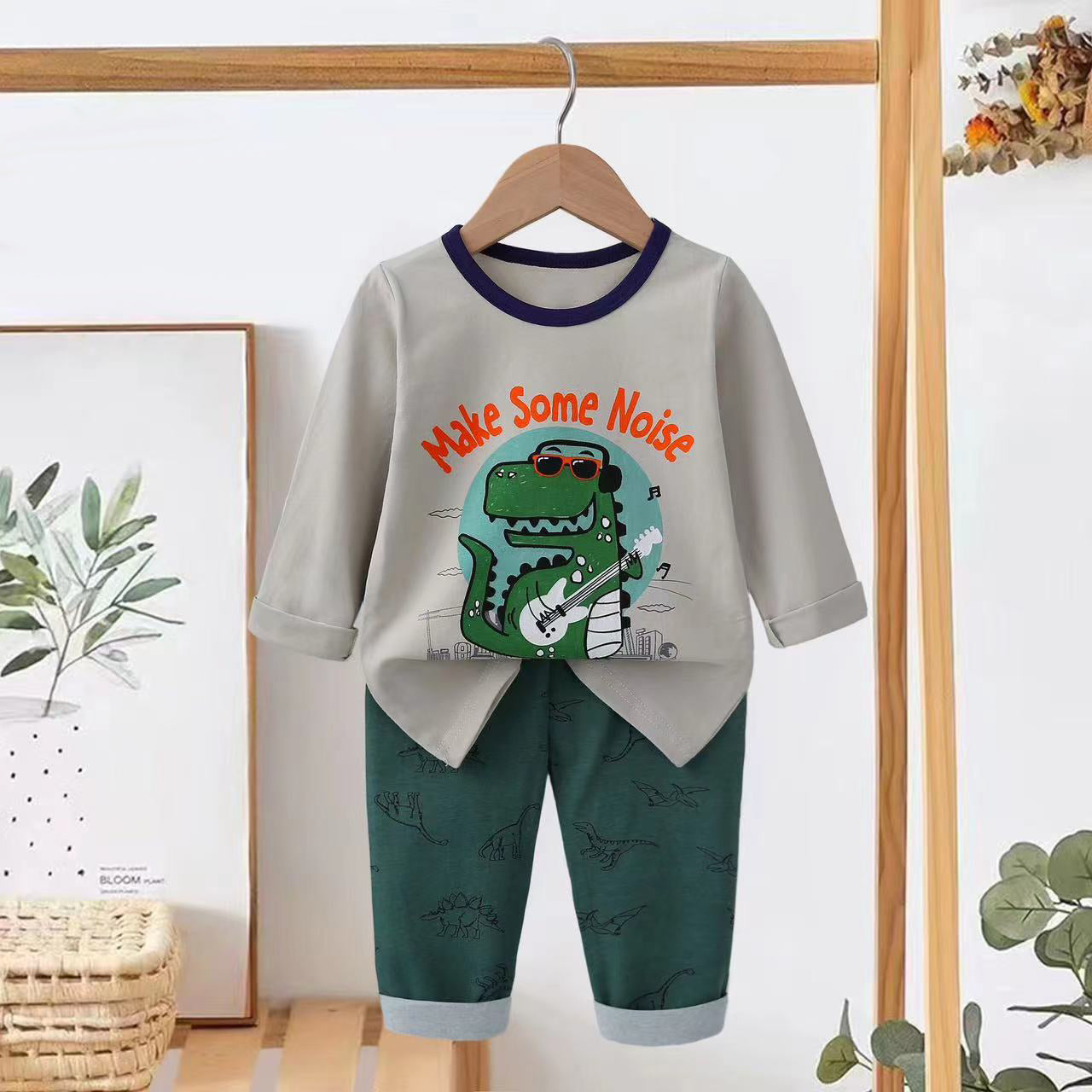 [225838] - Baju Setelan Tidur Piyama Fashion Import Anak Cowok - Motif Cool Crocodile