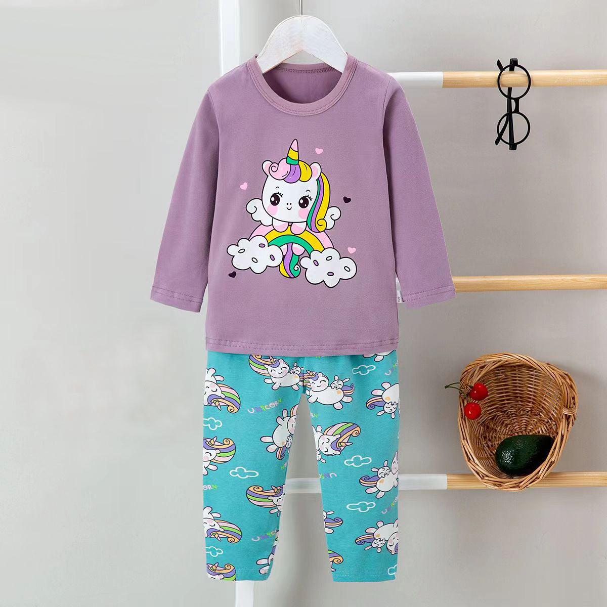 [225840] - Baju Setelan Tidur Piyama Fashion Import Anak Cewek - Motif Color Horse