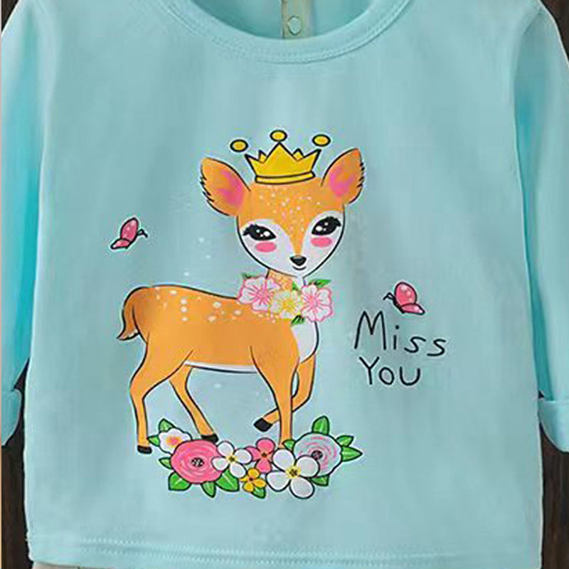 [225843] - Baju Setelan Tidur Piyama Fashion Anak Cewek - Motif Deer Queen