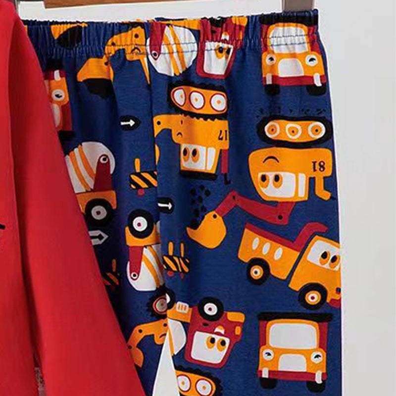[225845] - Baju Setelan Tidur Piyama Fashion Anak Cowok - Motif Dredge Car