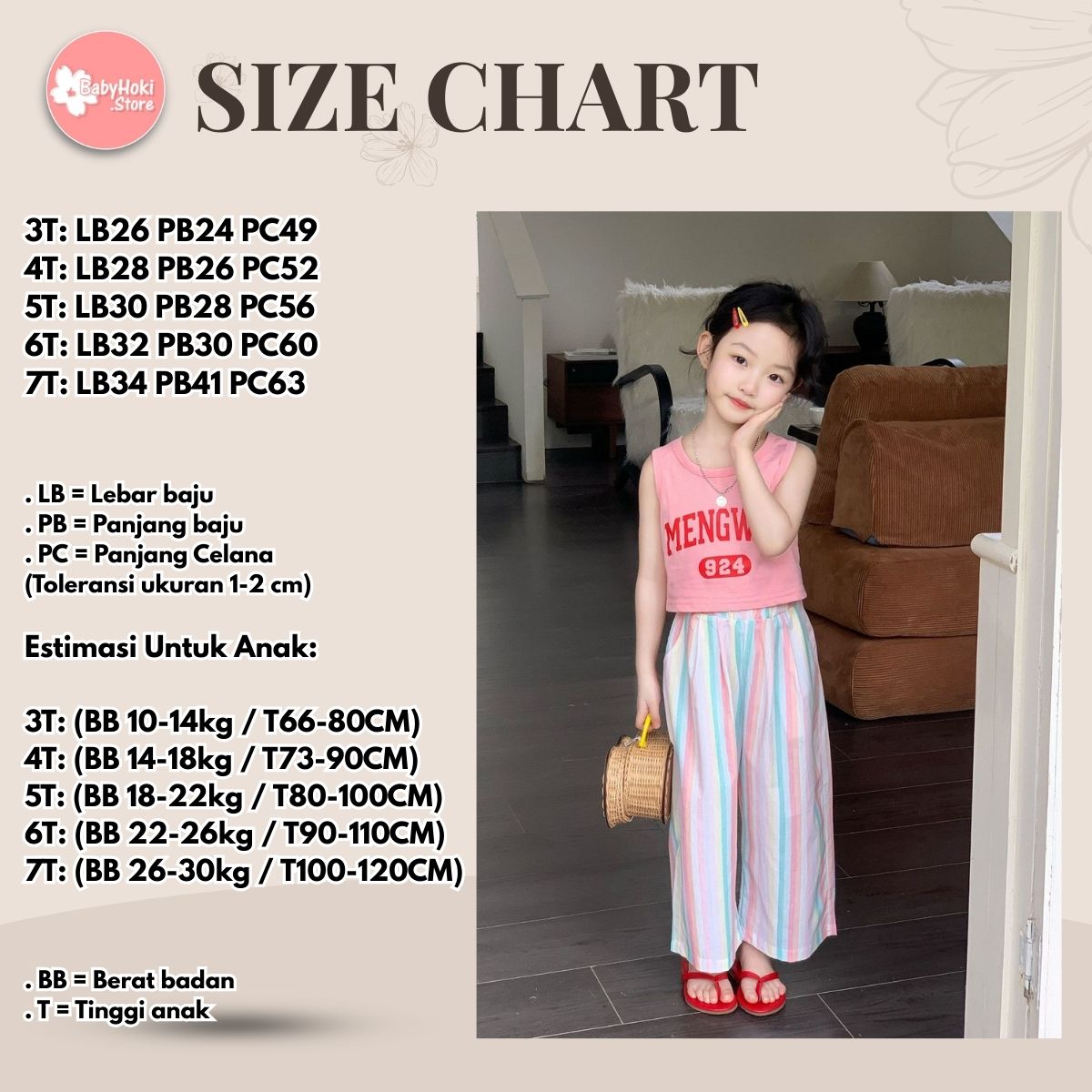 [363780] - Setelan One Set Baju Crop Kutung Celana Panjang Kulot Fashion Anak Perempuan - Motif Colorful Striped