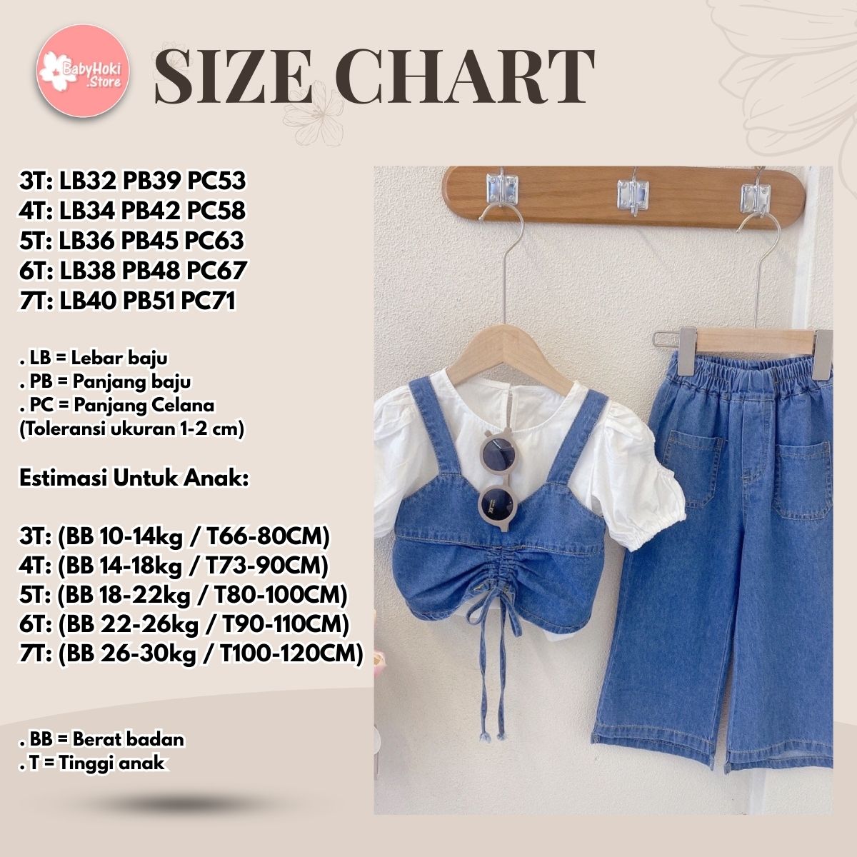 [363527] - Oneset 3in1 Anak Cewek Setelan Rompi Blouse Celana Jeans Kulot Anak Perempuan - Motif Casual Relax - BABYHOKI STORE
