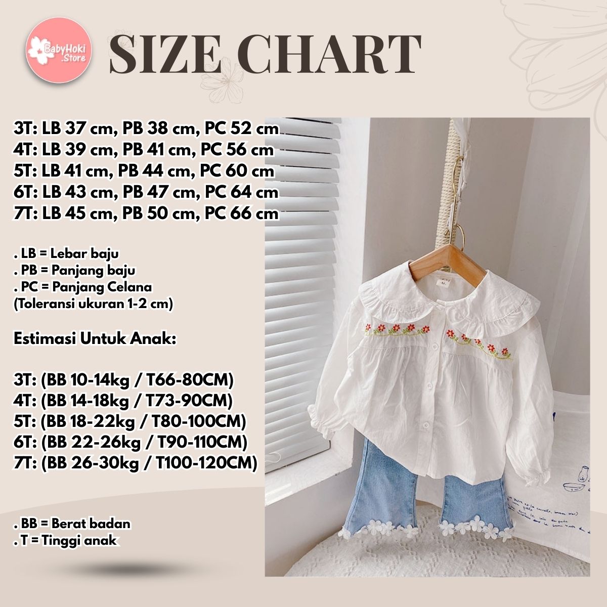 [363555] - Setelan One Set Anak Cewek Baju Fashion Blouse Celana Panjang Jeans Cutbray Anak Perempuan - Motif Lace Flower - BABYHOKI STORE