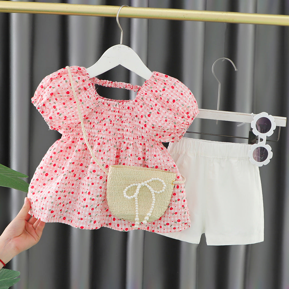 CLEARANCE SALE [Setelan Pendek] 4 Tahun BB 14-18Kg One Set Anak Cewek Perempuan DLL