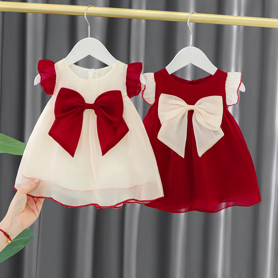 [340364] - Baju Mini Dress Kutung Fashion Import Anak Perempuan - Motif Big Ribbon