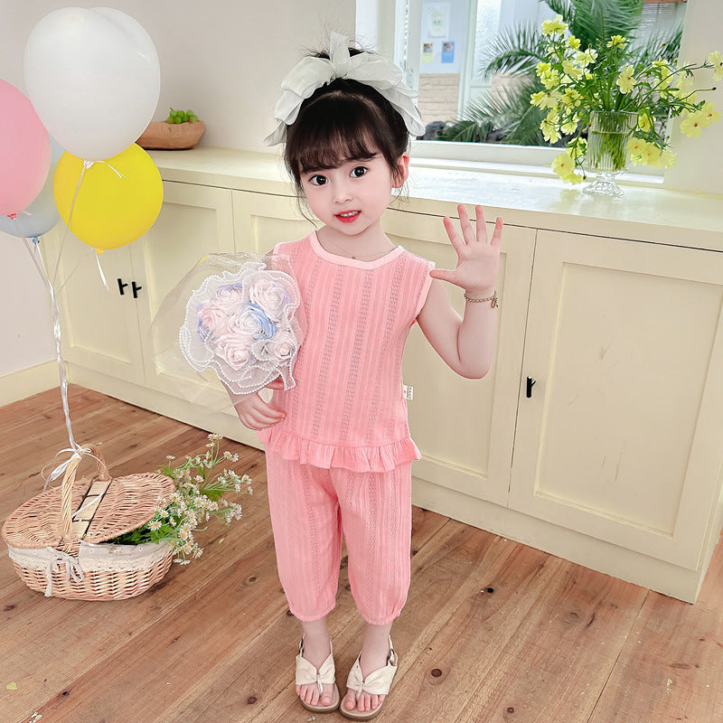 [340365] - Baju Setelan Blouse Kutung Fashion Anak Perempuan - Motif Rough Knot