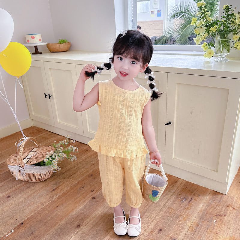 [340365] - Baju Setelan Blouse Kutung Fashion Anak Perempuan - Motif Rough Knot