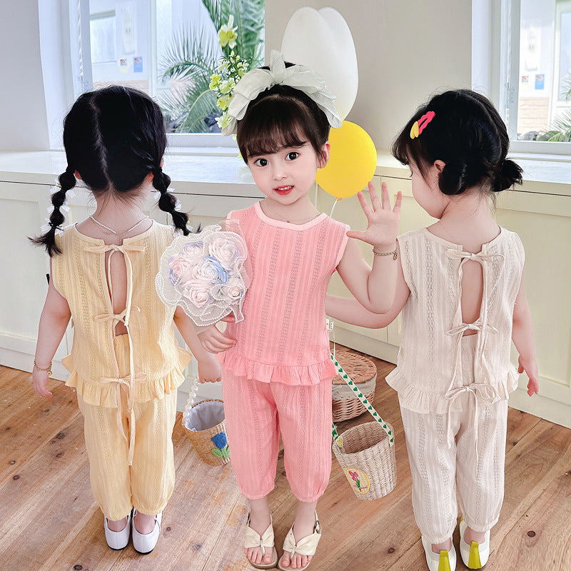 [340365] - Baju Setelan Blouse Kutung Fashion Anak Perempuan - Motif Rough Knot