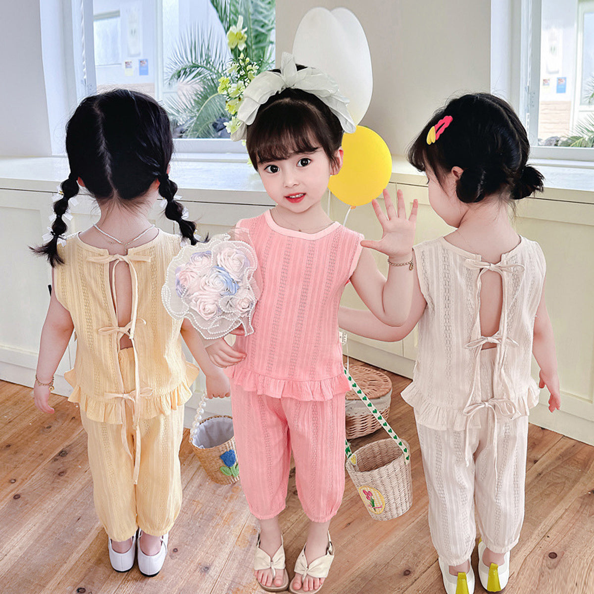 [340365] - Baju Setelan Blouse Kutung Fashion Anak Perempuan - Motif Rough Knot