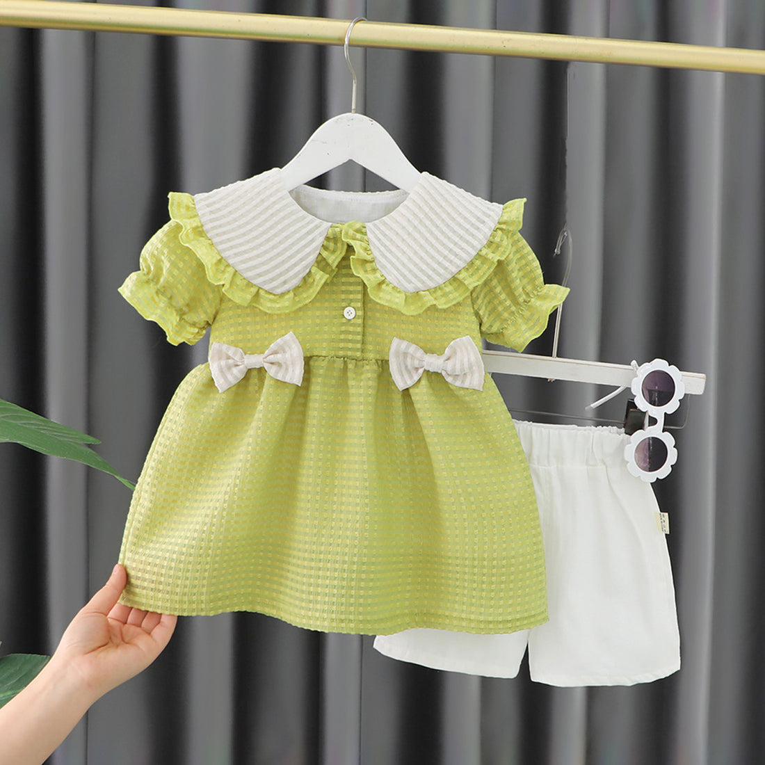 [340366] - Baju Setelan Blouse Celana Chino Fashion Import Anak Perempuan - Motif Flattened Ribbon