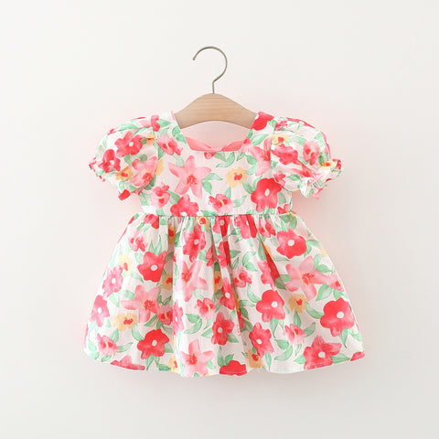 [340383] - Baju Mini Dress Fashion Anak Perempuan - Motif Powdered Flowers