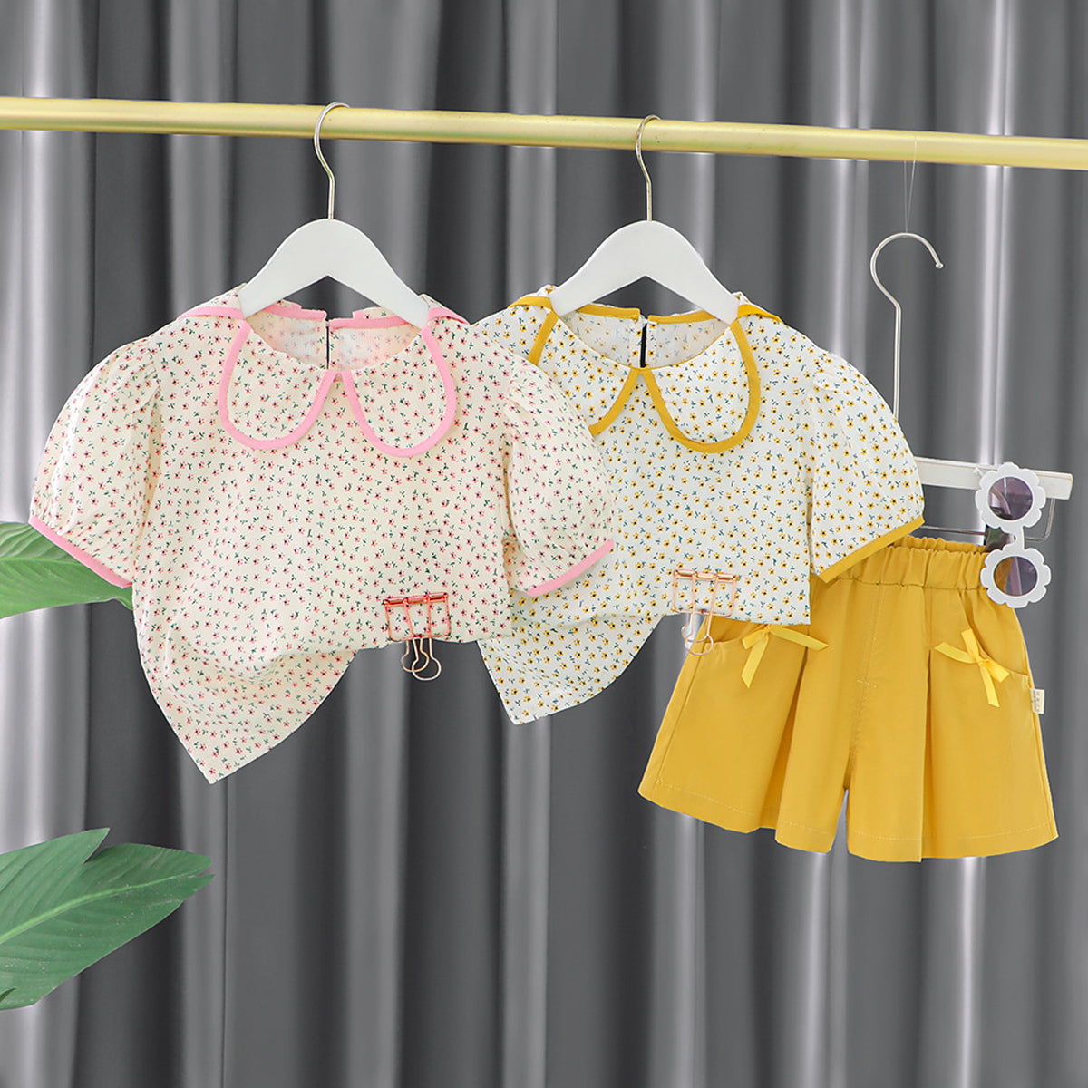 [340385] - Baju Setelan Blouse Celana Pendek Fashion import Anak Perempuan - Motif Mini Flower