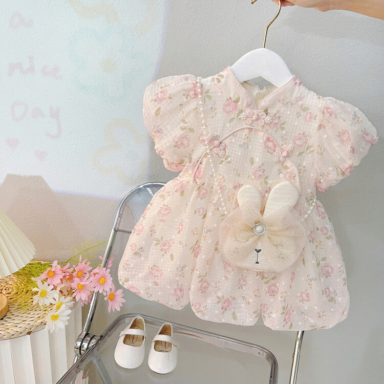 [340396] - Baju Mini Dress Import Fashion Sanghai Anak Perempuan - Motif Cute Flower