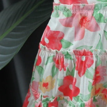 [340382] - Baju Mini Dress Pantai Fashion import Anak Perempuan - Motif Flower Pattern