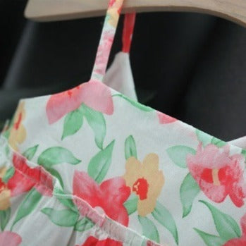 [340382] - Baju Mini Dress Pantai Fashion import Anak Perempuan - Motif Flower Pattern