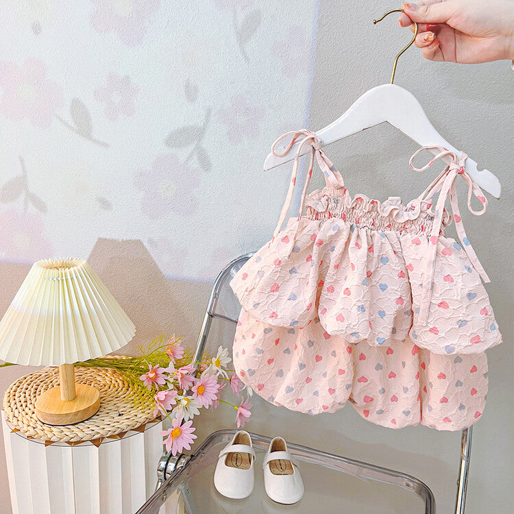 [340401] - Setelan Baju Mini Kutung Fashion Anak Perempuan - Motif Small Love