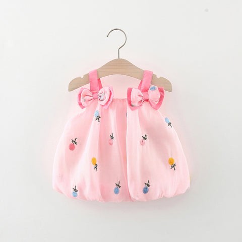 [340404] - Baju Mini Dress Lengan Kutung Fashion Anak Perempuan - Motif Soft Flower