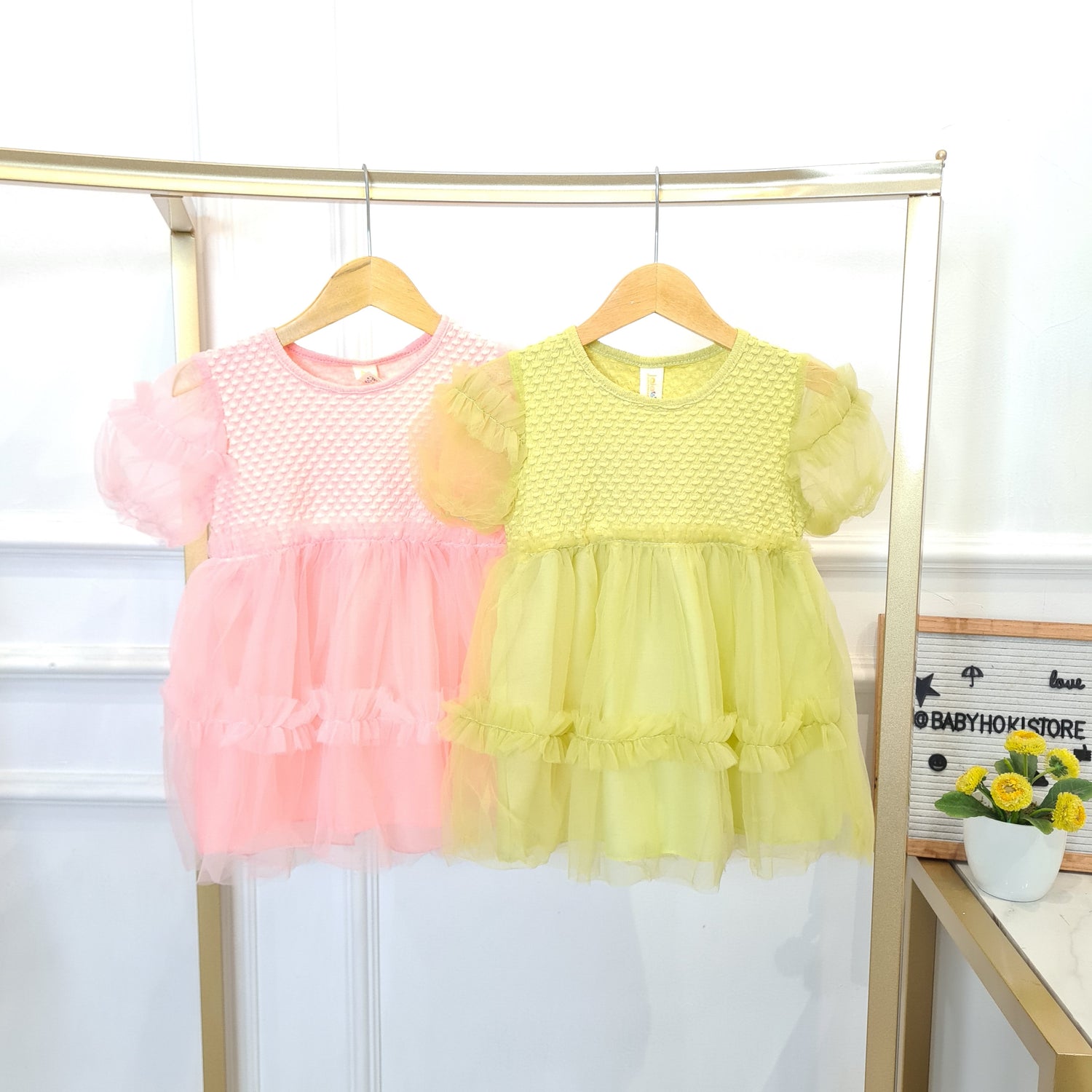 [340424-V1] - Baju Dress Lengan Pendek Fashion Anak Perempuan - Motif Cloud Plain