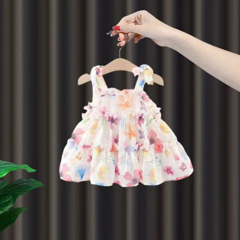 [340430] - Baju Dress Kutung Fashion Anak Perempuan - Motif Faded Flower