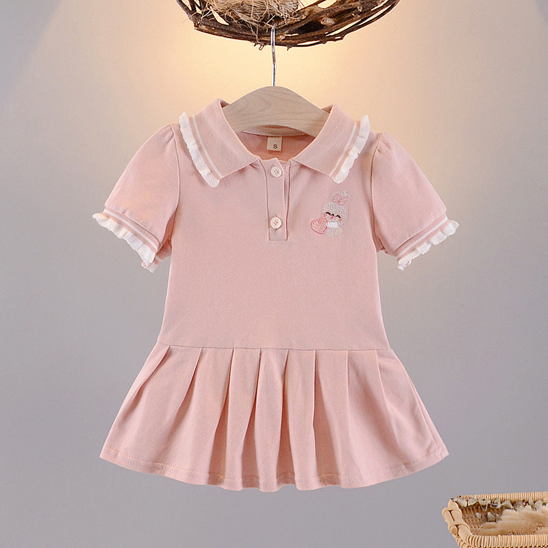 [340464] - Baju Dress Lengan Pendek Fashion Anak Perempuan - Motif Cute Rabbit