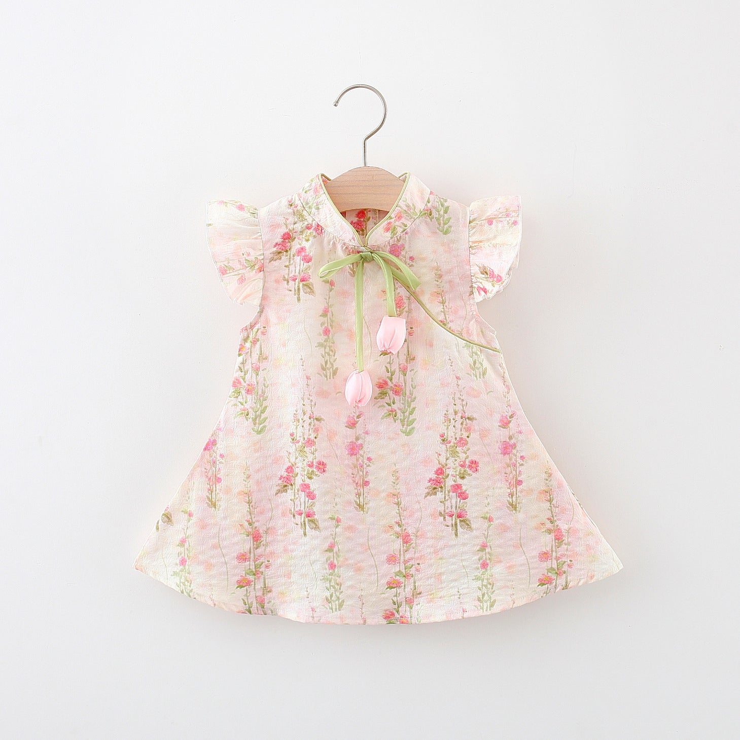 [340471] - Baju Dress Tanpa Lengan Fashion Anak Perempuan - Motif Flower Plant