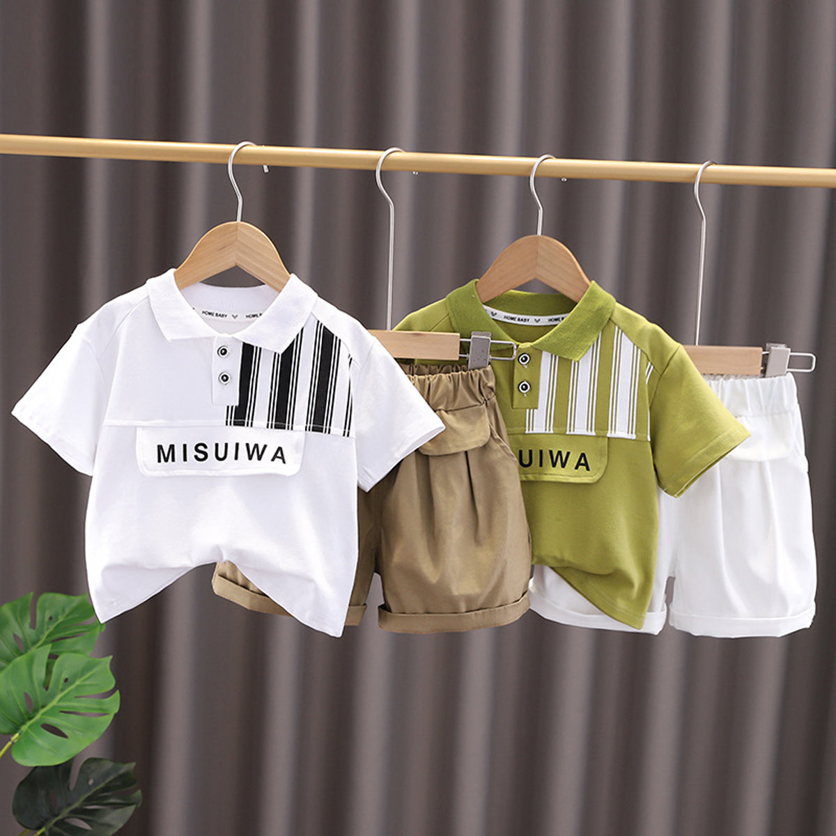 [345406] - Baju Setelan Polo Kancing Lengan Pendek Celana Pendek Anak Cowok Fashion - Motif Misuiwa
