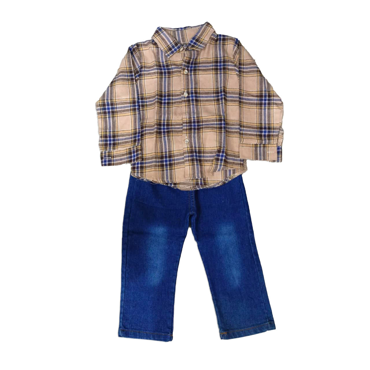 [345471-V1] - Baju Setelan Kemeja Kotak-Kotak Fashion Anak Laki-Laki - Motif Mix Box