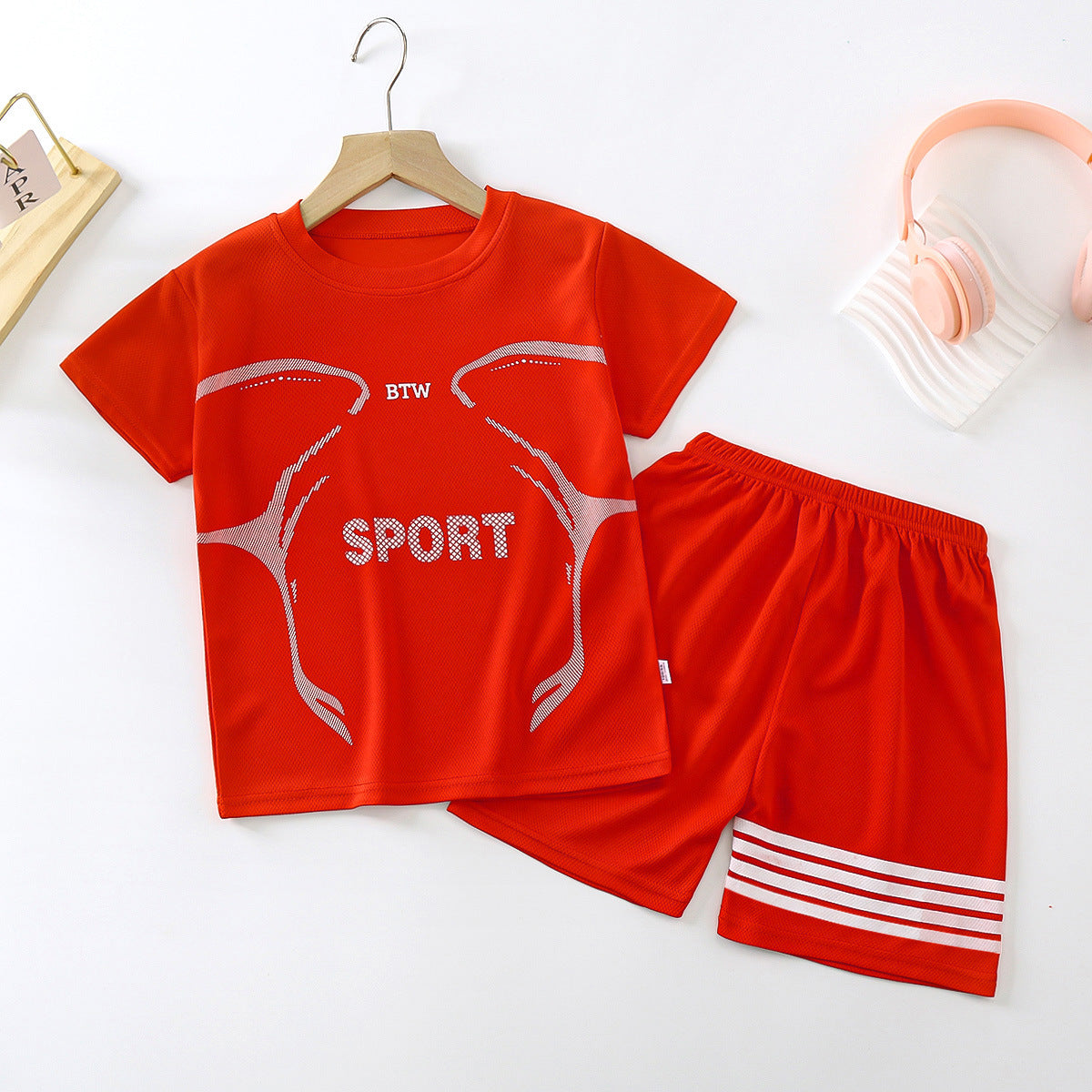 [351274] - Setelan Baju Harian Santai Anak Laki-Laki - Motif Line Sports