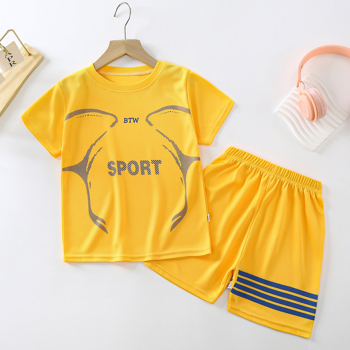 [351274] - Setelan Baju Harian Santai Import Anak Laki-Laki - Motif Line Sports