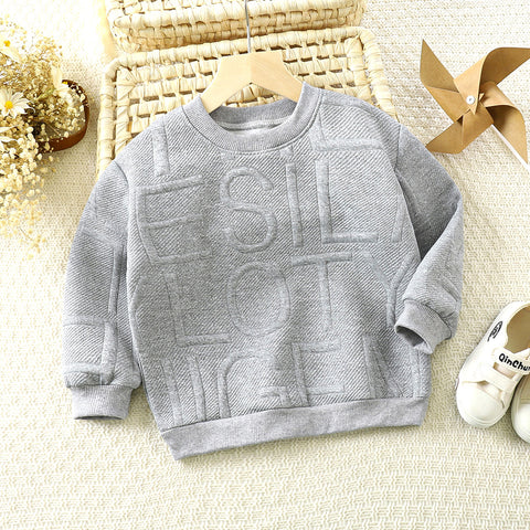 [351277] - Atasan Sweater Anak Perempuan - Motif Embossed Writing