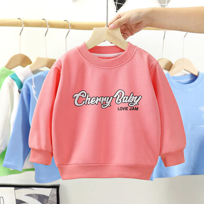 [351278] - Atasan Sweater Import Anak Perempuan - Motif Cherry Writing