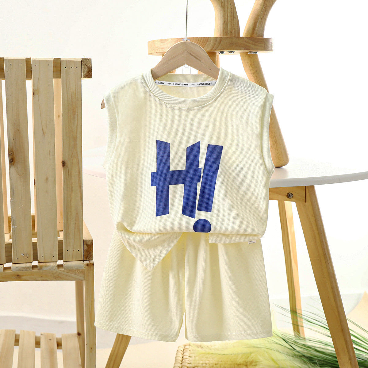 [351280] - Setelan Lengan Kutung Singlet Anak Laki-Laki - Motif H Uppercase