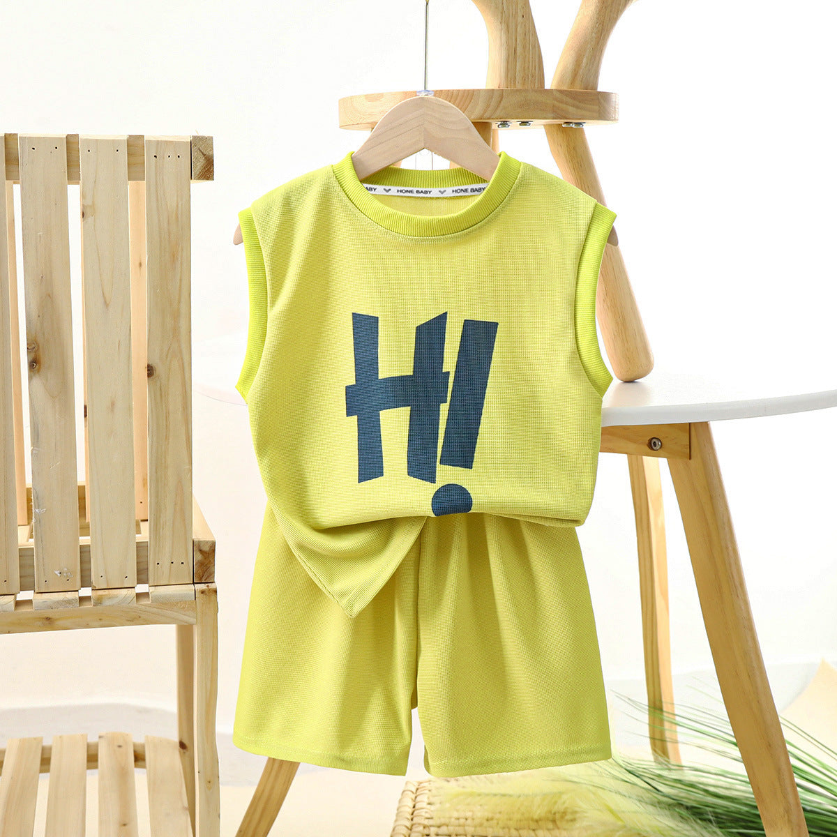 [351280] - Setelan Lengan Kutung Singlet Anak Laki-Laki - Motif H Uppercase