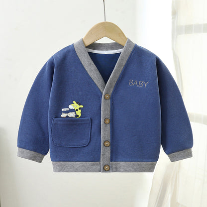 [351282] - Atasan Jaket Cardigan Anak Cowok Cewek - Motif Small Embroidery