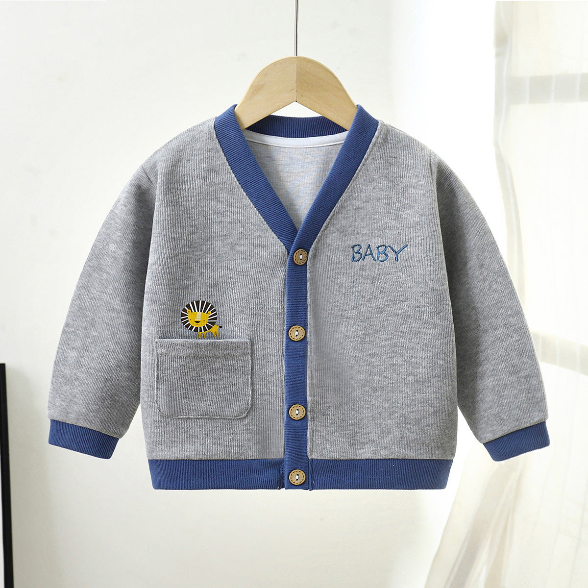 [351282] - Atasan Jaket Cardigan Import Anak Cowok Cewek - Motif Small Embroidery