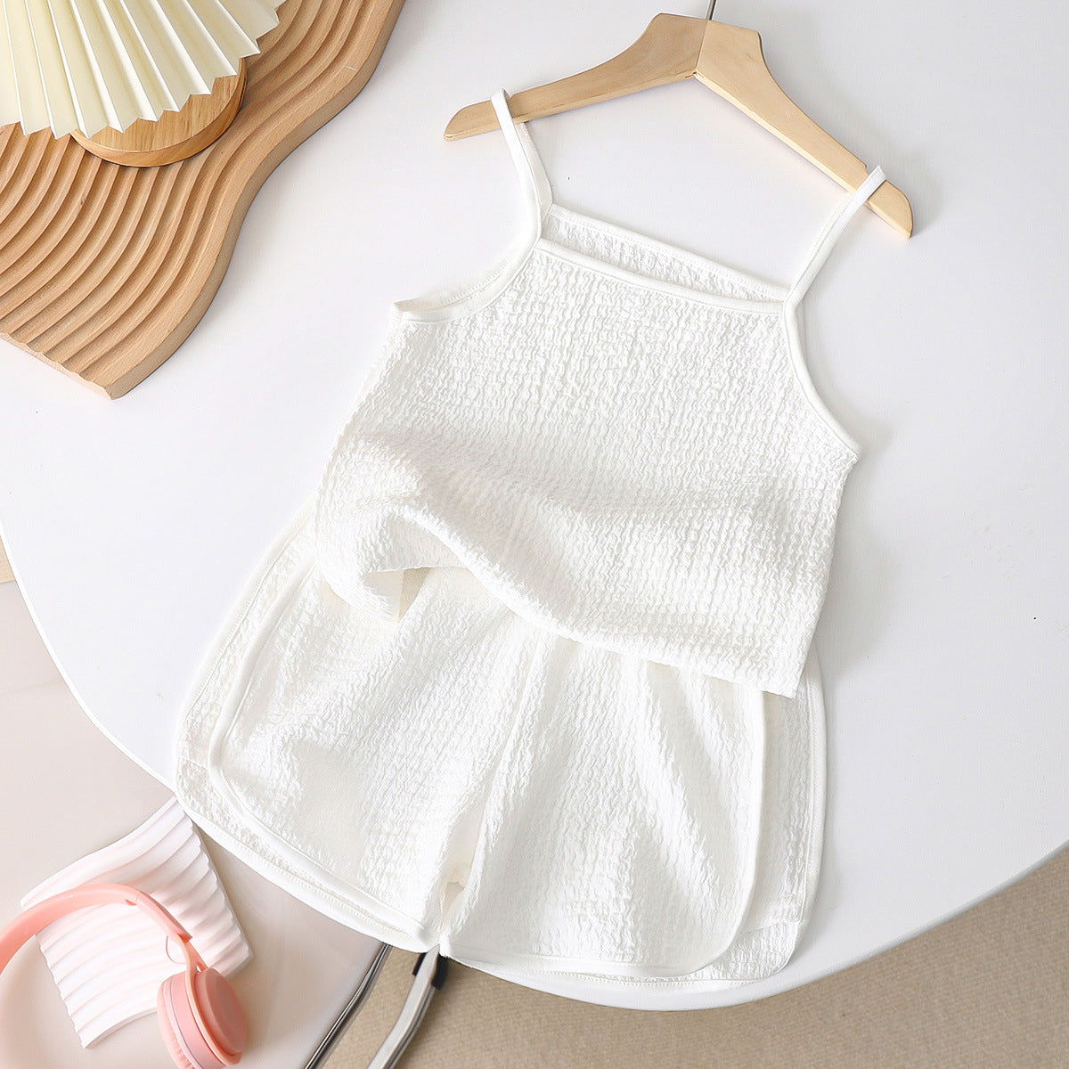 [351284] - Setelan Lengan Kutung Singlet Anak Perempuan - Motif Borderline