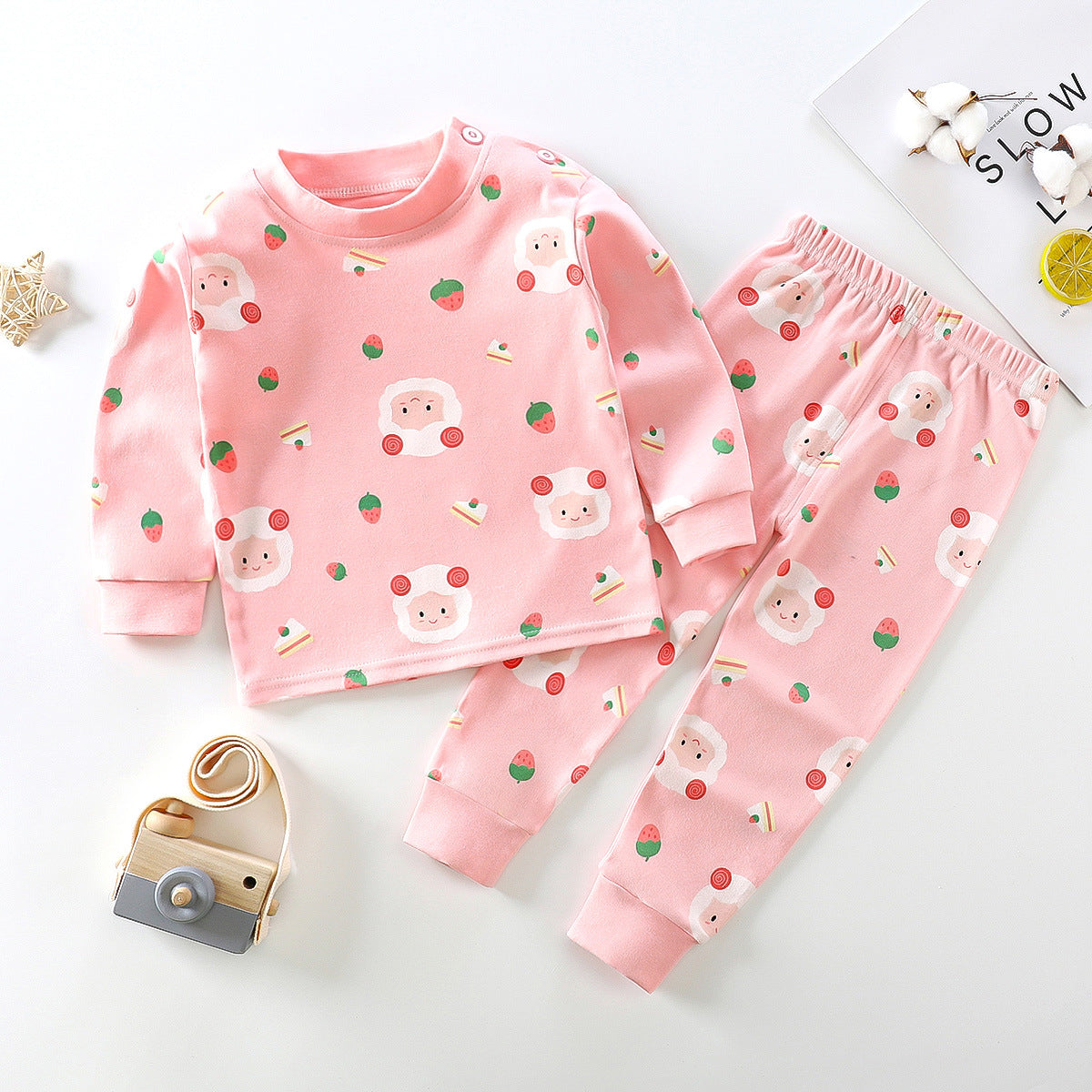 [351313] - Setelan Tidur Piyama Anak Perempuan - Motif Strawberry Sheep