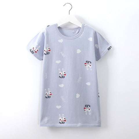 [351322] - Mini Daster Kaos Lengan Pendek Anak Perempuan - Motif Heart Rabbit