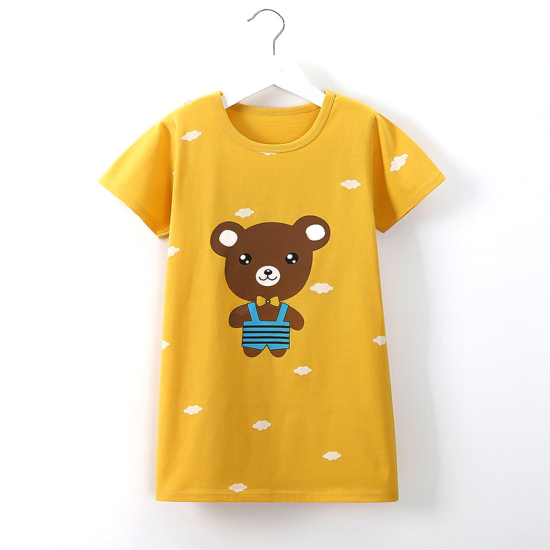 [351328] - Mini Daster Kaos Lengan Pendek Import Anak Perempuan - Motif Cloud Bear