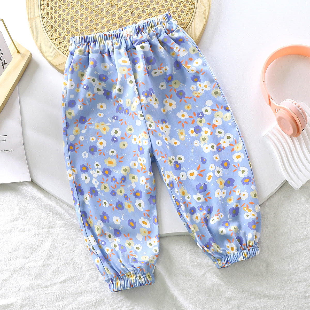 [351336] - Celana Panjang Jogger Tanpa Tali Anak Perempuan - Motif Sticky Flower