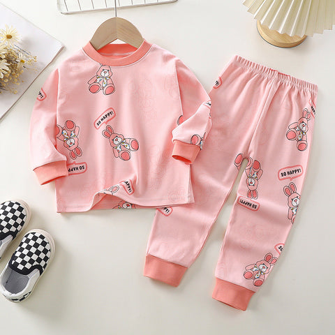 [351343] - Baju Tidur Setelan Piyama Anak Cewek - Motif Rabbit Happy