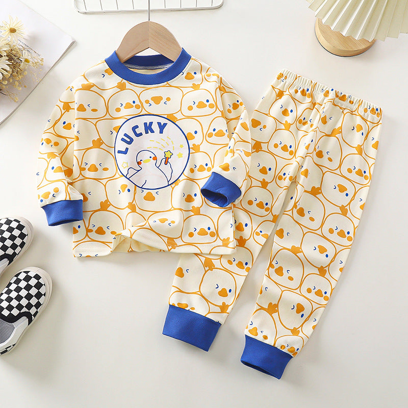 [351345] - Baju Tidur Setelan Piyama Anak Cowok Cewek - Motif Lucky Duck